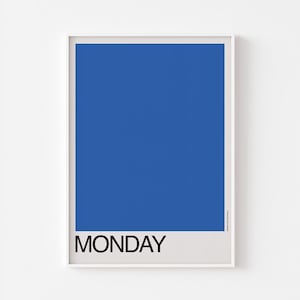 Blue Monday Poster Print | Pop Expressions of the 1980s | New Wave Helvetica Typography | Dream Brit Romantic Post Punk | FREE SHIPPING