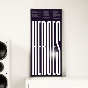 HEROES 1977 Poster Print Typography Wall Art | Minimalist Berlin ...