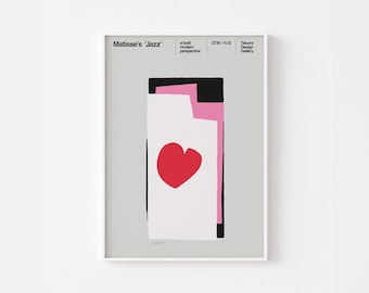 HENRI MATISSE JAZZ Poster Print | Heart | Musica Viva Josef Muller Brockmann Woodstock Love Mid Century Modern Andy Warhol Eames Bauhaus