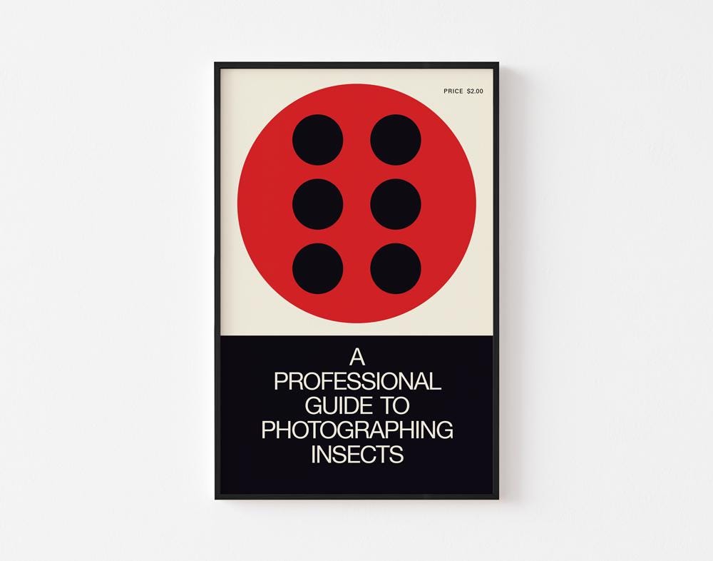 A Professional Guide to Photographing Insects Poster Print | 1973 Iconic Book Cover | Hard Edge Minimalist Art | 20-40% OFF + FREE SHIPPING