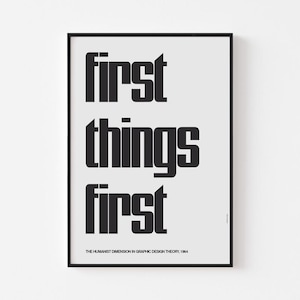 FIRST THINGS FIRST 1964 London Design Manifest Mid Century Modern Architektur Schweizer Typografie Plakat Druck Punk Armin Hofmann Bauhaus