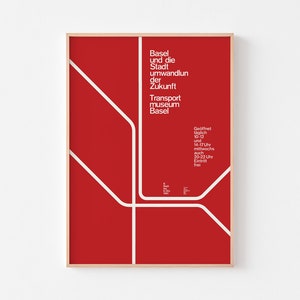 Affiche complémentaire ARMIN HOFMANN, impression d'affiche moderne du milieu du siècle, Gewerbemuseum, exposition de Bâle, Bauhaus, typographie suisse, métro Ellsworth Kelly