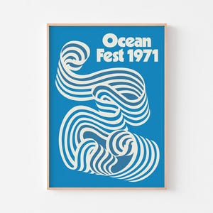 OCEAN FESTIVAL (1971) Poster Print | Surf Big Sur Venice Beach California Skate | Mid Century Modern Hawaii 1972 Sea Ranch Wave