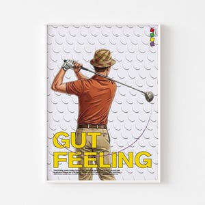 Poster con stampa Gut Feeling, arte murale / Golf Strike motivazionale / Design post punk di Memphis, Pop Art anni '80 / SCONTO DEL 20-40% + SPEDIZIONE GRATUITA