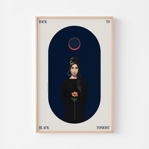 Póster impreso de AMY WINEHOUSE / Beyoncé Jazz Psicodélico Eclipse Nina Simone Astrología Carta del Tarot Alma 2Tone Diane Leo Dillon Zodiaco Espiritual