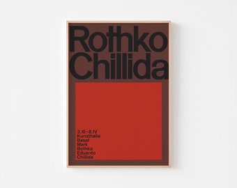 Mark ROTHKO Eduardo CHILLIDA Poster Print Mid Century Modern Helvetica Swiss Typography Bauhaus Armin Hofmann Ellsworth Kelly +Free Shipping