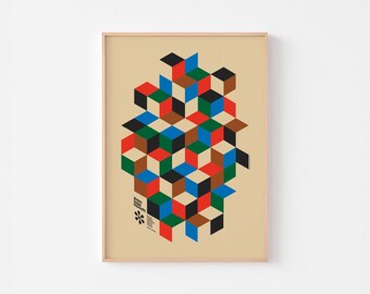 MODERN DESIGN PHILOSOPHY #3 | Print Poster Eames Work Play Mid Century Geometric Architecture Bauhaus Paul Rand Evening House Typography