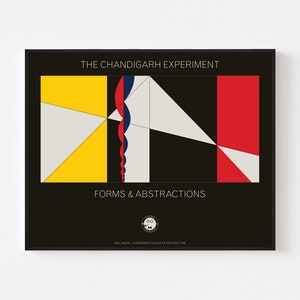 THE CHANDIGARH EXPERIMENT Le Corbusier Poster Print Bauhaus India Mid Century Modern Architecture Graphics Typography Brutalist De Stijl