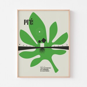 Cartaz sobre a Domesticação da Cannabis | Revista PRÉ | Design Moderno de Meados do Século | Arte e Arquitetura | Carta Botânica | Charley Harper | Bauhaus