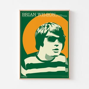 BRIAN WILSON Poster Print Beach Boys Mid Century Modern Andrzej Krajewski Polish Endless Summer Obey Woodstock California Beatles Sun Doors