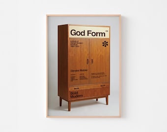 DANISH MODERN DESIGN Poster Print | God Form ("Good Form") | Mid Century Furniture Exhibition | Bauhaus Architecture Typography Teak Cabinet