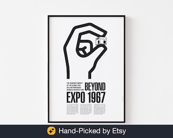 BEYOND EXPO 67 Poster Print | Habitat 67 Modernist Brutalist Architecture | Josef Muller Brockmann Mid Century Modern Eames Bauhaus