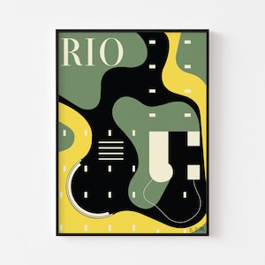 1956 RIO MAGAZIN Plakat Druck Mid Century Modern Brasilien Roberto Burle Marx Bauhaus Eames Brutalist Jean Arp Sidewalk Tropicalia