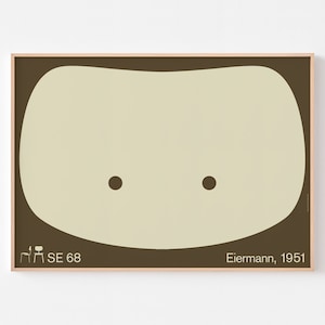 EGON EIERMANN Poster Print Mid Century Modern Eames SE 68 Lounge Chair Bauhaus Architektur De Stijl Sperrholz Alvar Aalto Arquitectura Office