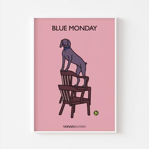 BLUE MONDAY Poster Print | 1980s Post Punk Synth Anthems | Manchester Brit Pop Club