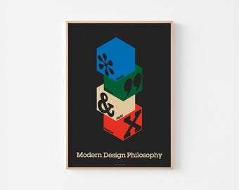 MODERN DESIGN PHILOSOPHY #4 | Print Poster Eames Work Play Mid Century Geometric Architecture Bauhaus Paul Rand Evening House Typography