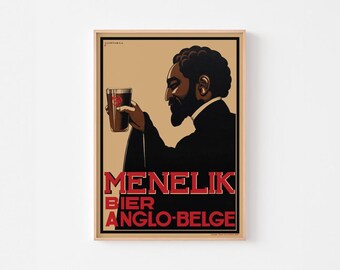 Menelik ölaffischtryck | Rastafari Haile Selassie Bob Marley Lion Zion Etiopien Bauhaus Lyd Jätte Reggae | 20–40 % RABATT + FRI FRAKT