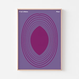 FRUIT AFFAIRS PLUM Poster Print Mid Century Modern Magazine Canada Science Expo Bauhaus Expo 67 Japans abstract Enzo Mari Hilma af Klint