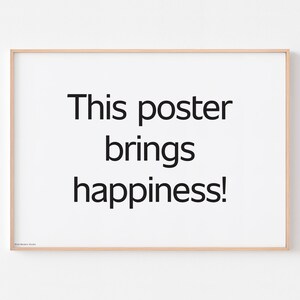DAS GLÜCK-POSTER | Jede Sprache | Print Mid Century Modern Vintage Skandinavisch Optimistisch Typografie Kinderzimmer Montessori + Gratis Versand