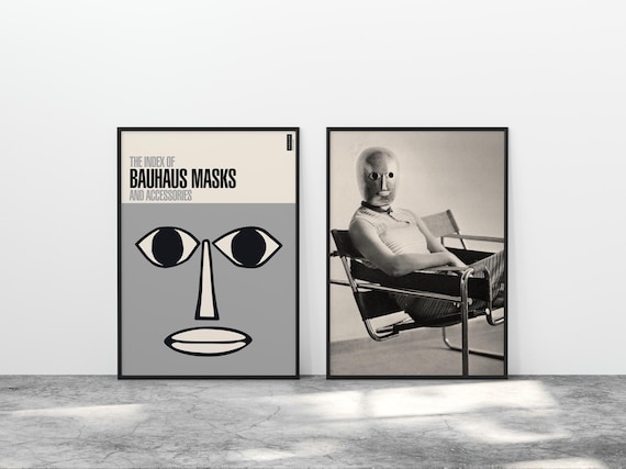BAUHAUS MASK Poster Print | Mid Century Modern Wassily Chair