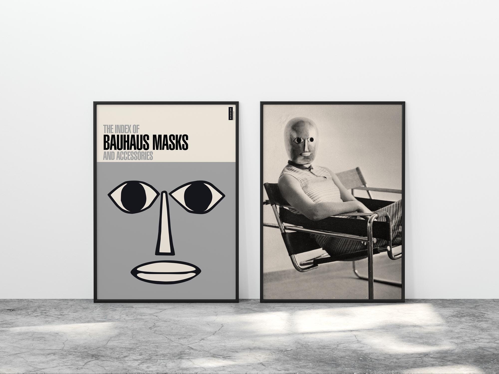 BAUHAUS MASK Poster Print | Mid Century Modern Wassily Chair
