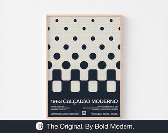 FORTALEZA Sidewalk Pattern Poster Print Wall Art | Bold Modern Original | Beach Surf | Piso Paulista | Rio Esplanade Ipanema Brazil Calçada