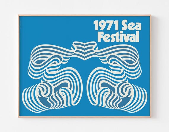 1972 SEA FESTIVAL Poster Print | Surf Board Big Sur Venice Beach