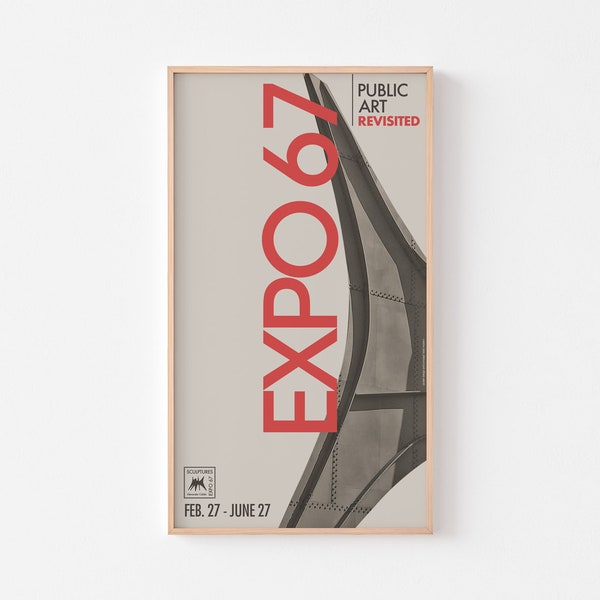 EXPO 67 REVISITED | Alexander Calder Poster Print | Bauhaus Mid Century Modern Brutalist Sculpture Scandinavian Pavilion Montreal Habitat
