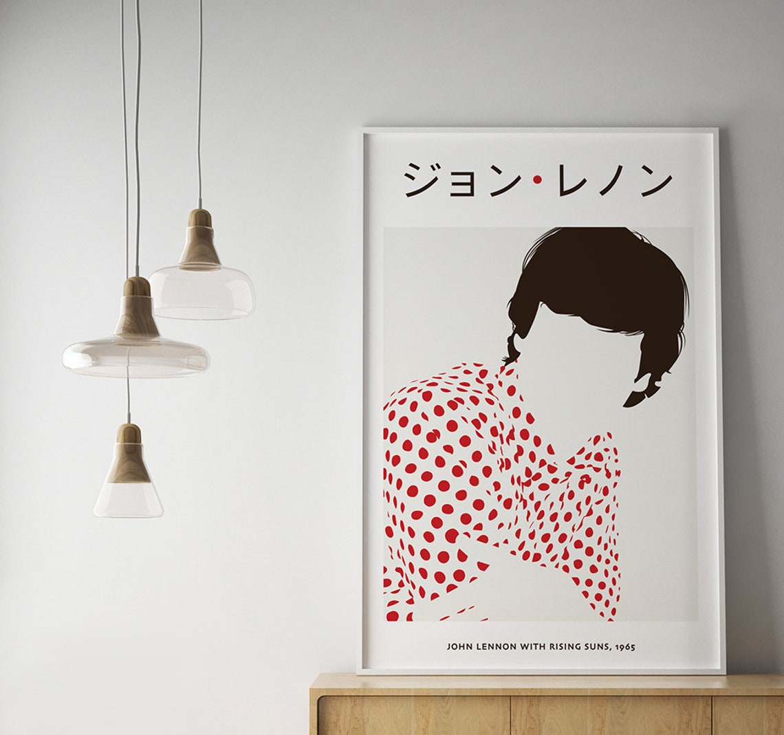 JOHN LENNON Japan Poster Print Mid Century Modern Yayoi Kusama Etsy