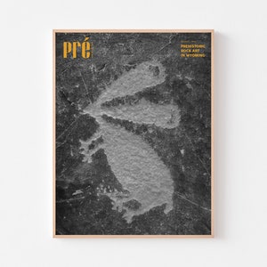 Wyoming Rock Art Poster Print / Revista PRÉ / Arquitectura de diseño moderno de mediados de siglo Prehistórico Nativo Americano Bauhaus México Suroeste
