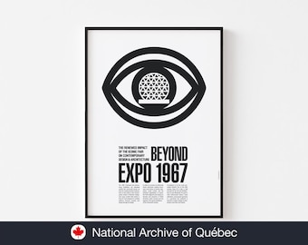 BEYOND EXPO 67 Poster Print | Geodesic Dome | Montreal Museum Canada | Habitat Mid Century Modern Bauhaus Eames