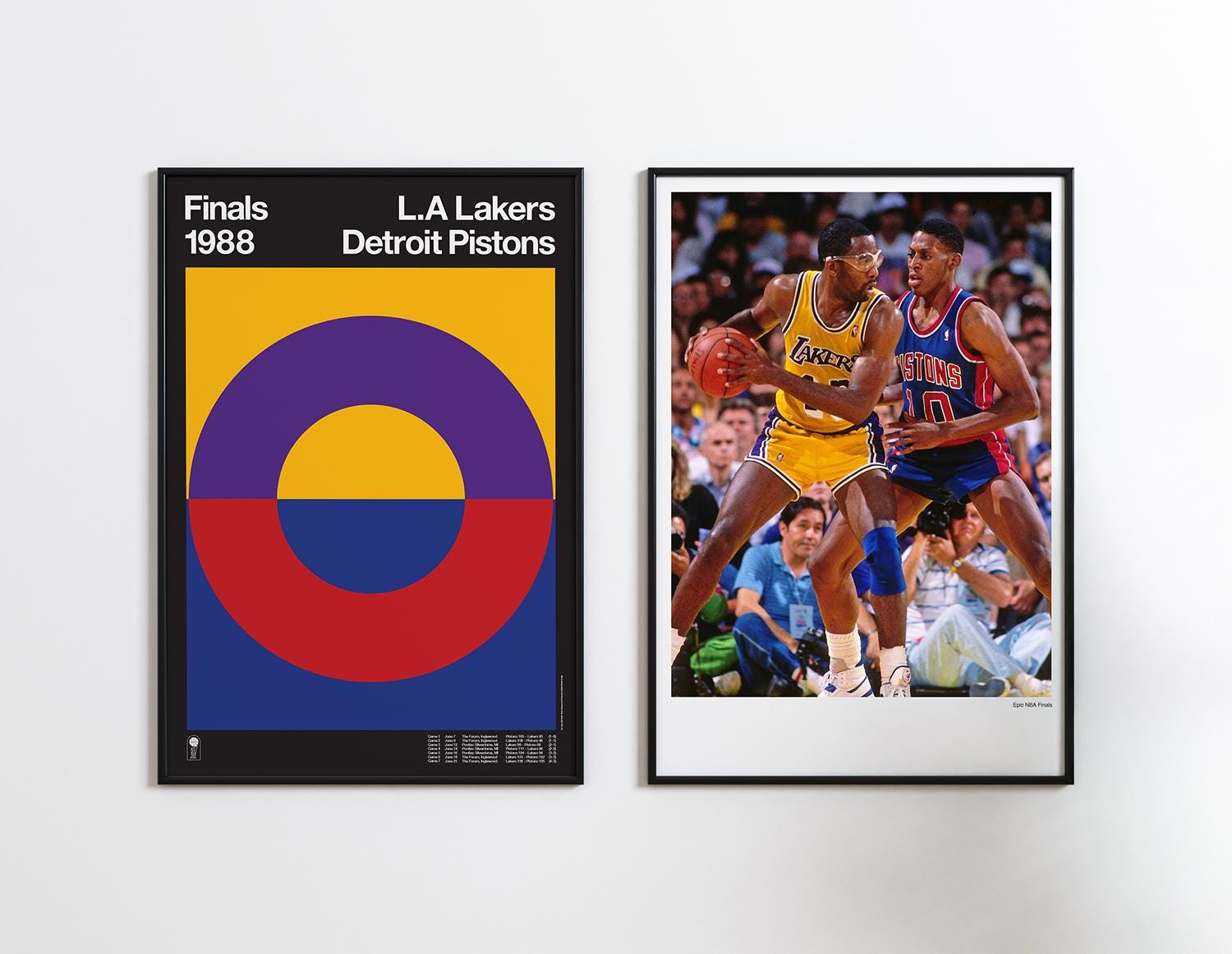 1988 NBA Finals Poster Print | Los Angeles Lakers Detroit Pistons |  Basketball Magic Johnson Isiah Thomas Hard Edge Bauhaus | FREE SHIPPING -  Etsy, image size:1500x1161