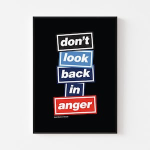 Don't Look Back in Anger Poster Print | Homage to 1990s Cool Britania and Brit Pop Scene | London Manchester Punk Rock Union Jack