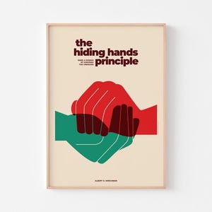 Hiding Hands Principle Poster Print | Mid Century Modern Philosophy Theory Tom Eckersley Bauhaus Paul Rand | 20-40% OFF + FREE SHIPPING
