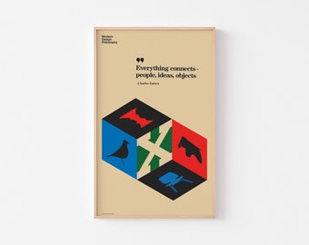 FILOSOFÍA DE DISEÑO MODERNO #2 / Imprimir Póster Eames Trabajo Juego Mediados de siglo Detroit Arquitectura de cuadrícula Bauhaus Casa Josef Albers Ellsworth Kelly