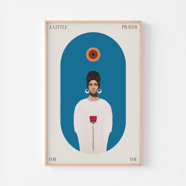 A LITTLE PRAYER Poster Print Wall Art | High Priestess of Soul | Zodiac Jazz Psychedelic Spiritual Astrology Mystic Fillmore Tarot Card