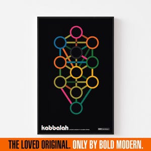 Kabbalah Poster Print | Tree of Life | 70&#39;s Polaroid Rainbow | Israel Hebrew Jewish Herbert Leupin Spiritual | 20-40% OFF + FREE SHIPPING