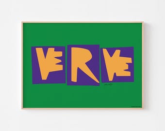HENRI MATISSE - VERVE (1943) Poster Print | Cutout Lettering Typography | Supreme Punk Dada Jazz Banksy Sex Pistols Obey