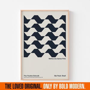 SÃO PAULO SIDEWALK Poster Print Wall Art | Bold Modern Original | Piso Paulista Mid Century Bauhaus Copacabana Esplanade Ipanema Brazil Surf