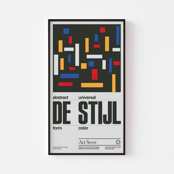 DE STIJL Poster Print #1 | Mid Century Modern Swiss Typography Theo van Doesburg Piet Mondrian Gerrit Rietveld Herb Lubalin Eames Bauhaus