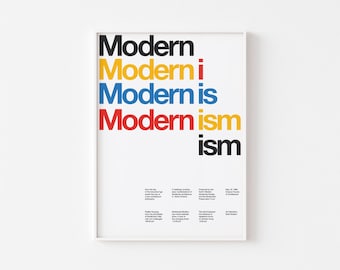 MODERNISM CMYK TYPOGRAPHY Poster Print Mid Century Polaroid Winkler Dietmar Helvetica Swiss Typography Mit Utopia Ltd Bauhaus Armin Hoffman