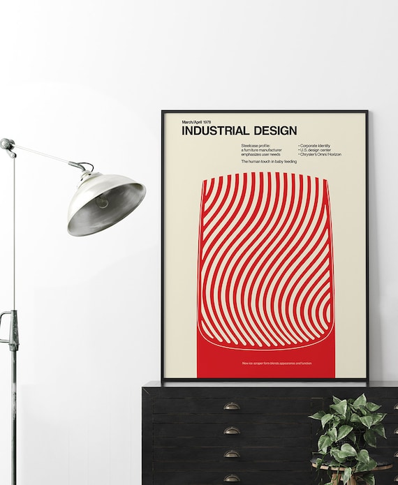 1978 INDUSTRIAL DESIGN Poster Print Brutalist Mid Century