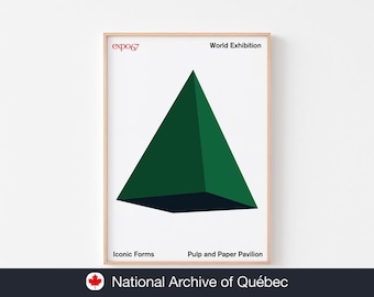 EXPO 67 PULP & PAPER Poster Print | Bold Modern Original | Acquired / National Archive of Quebec | Montreal Canada 1967 Pine Forest Habitat