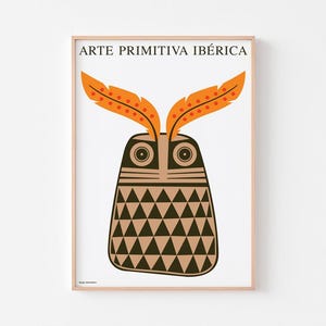 PRIMITIVE IBERIAN ART Poster Print | Spain Portugal Sebastiao Rodrigues Abstract Owl Mid Century Modern Brazil Japan Bohemian Charley Harper