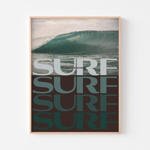 SURF PACIFIC NORTHWEST Poster Print| Mid Century Modern Typography | California Big Sur Hawaii Nazare Obey