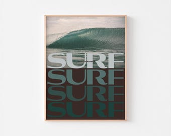 SURF PACIFIC NORTHWEST Poster Print| Mid Century Modern Typography | California Big Sur Hawaii Nazare Obey
