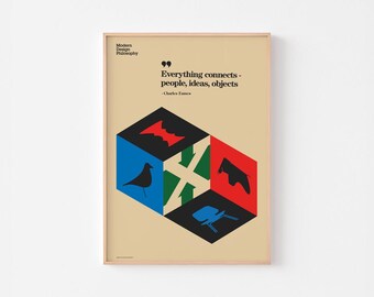 MODERN DESIGN PHILOSOPHY #2 | Print Poster Eames Work Play Mid Century Detroit Grid Architecture Bauhaus Josef Albers House Ellsworth Kelly