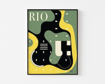 Rio Magazine 1956 Poster Print | Mid Century Tropical Modern Brazil Roberto Burle Marx Bauhaus Eames Sidewalk | 20-40% OFF + FREE SHIPPING