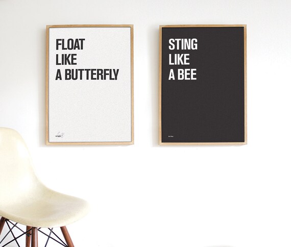 Muhammad Ali Float Like Butterfly Sting Like Bee Clean Etsy