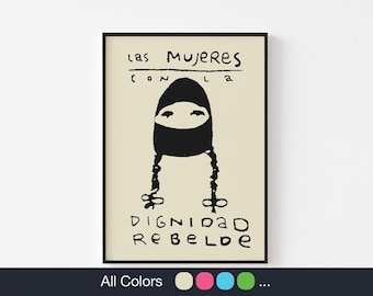 ZAPATISTA MUJERES Cartel Impresión / Todos los Colores / Las Mujeres Con La Dignidad Rebelde / México Feminista Banksy Obey